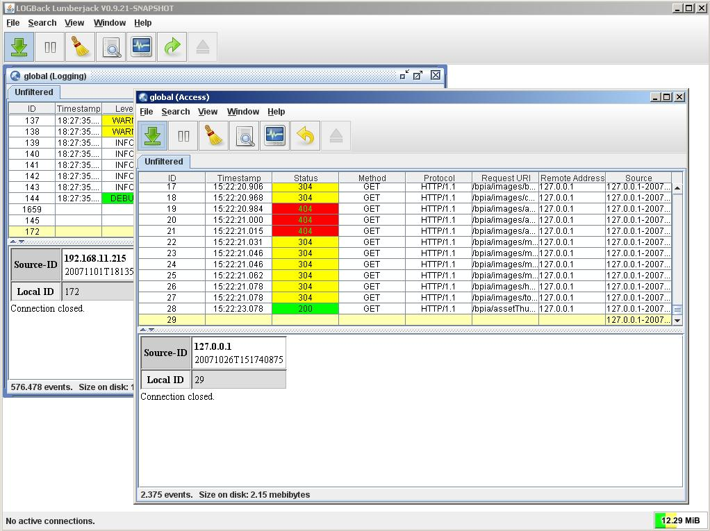 LOGBack Lumberjack - the new UI